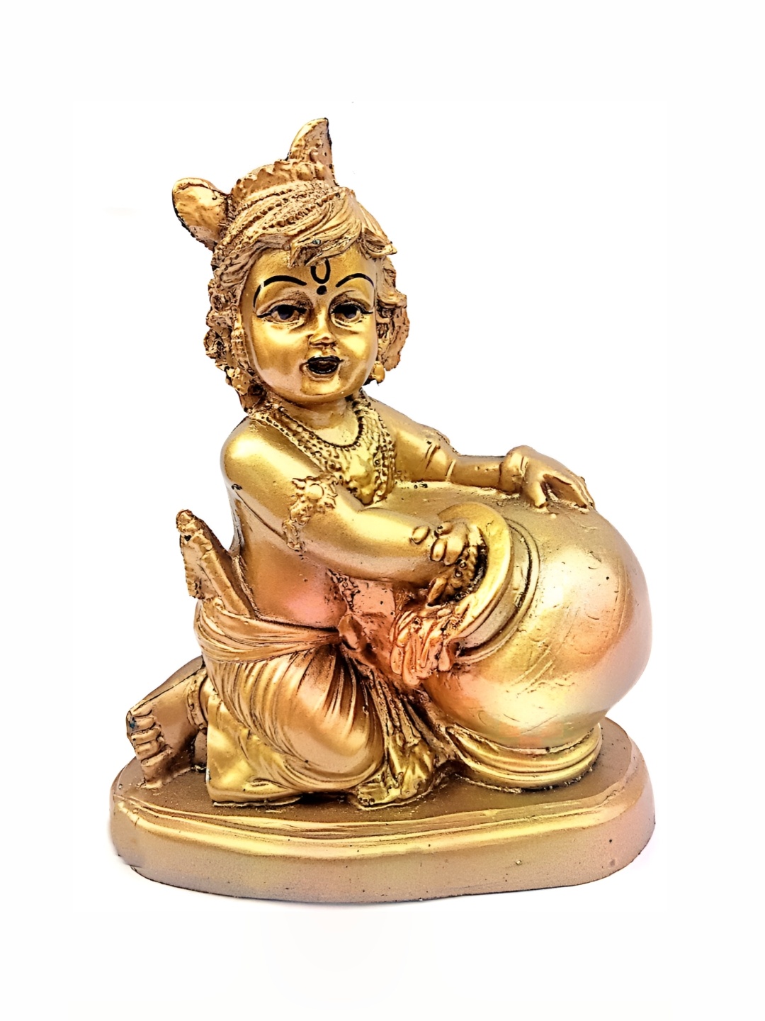 

krishnagallery1 Gold Toned Marble Lord Krishna Showpiece