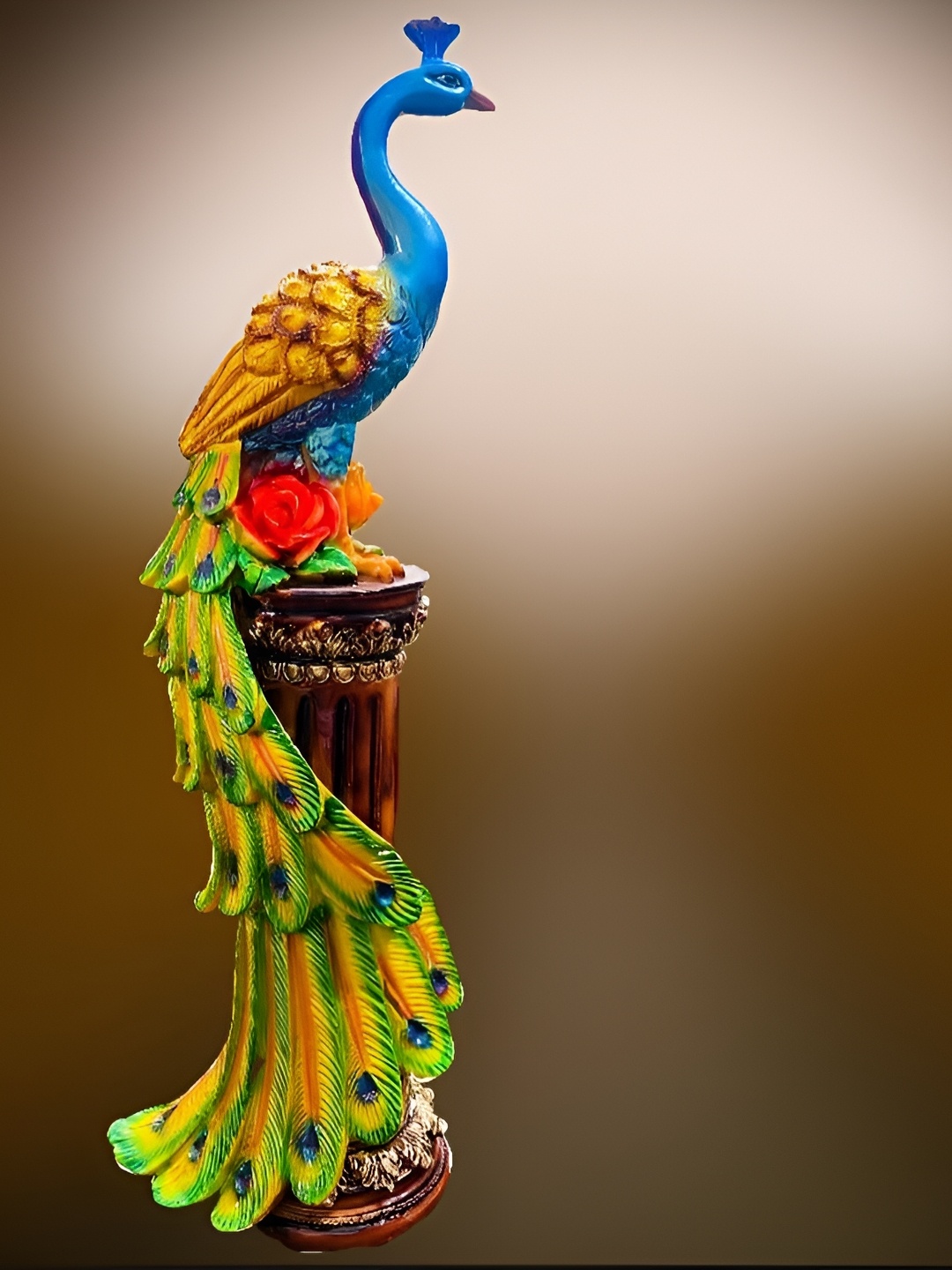 

krishnagallery1 Blue Peacock Statue Showpiece