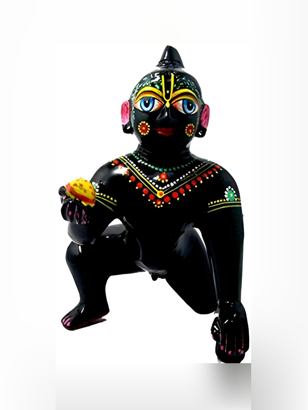 

krishnagallery1 Black & Yellow Pital Laddu Gopal Showpiece