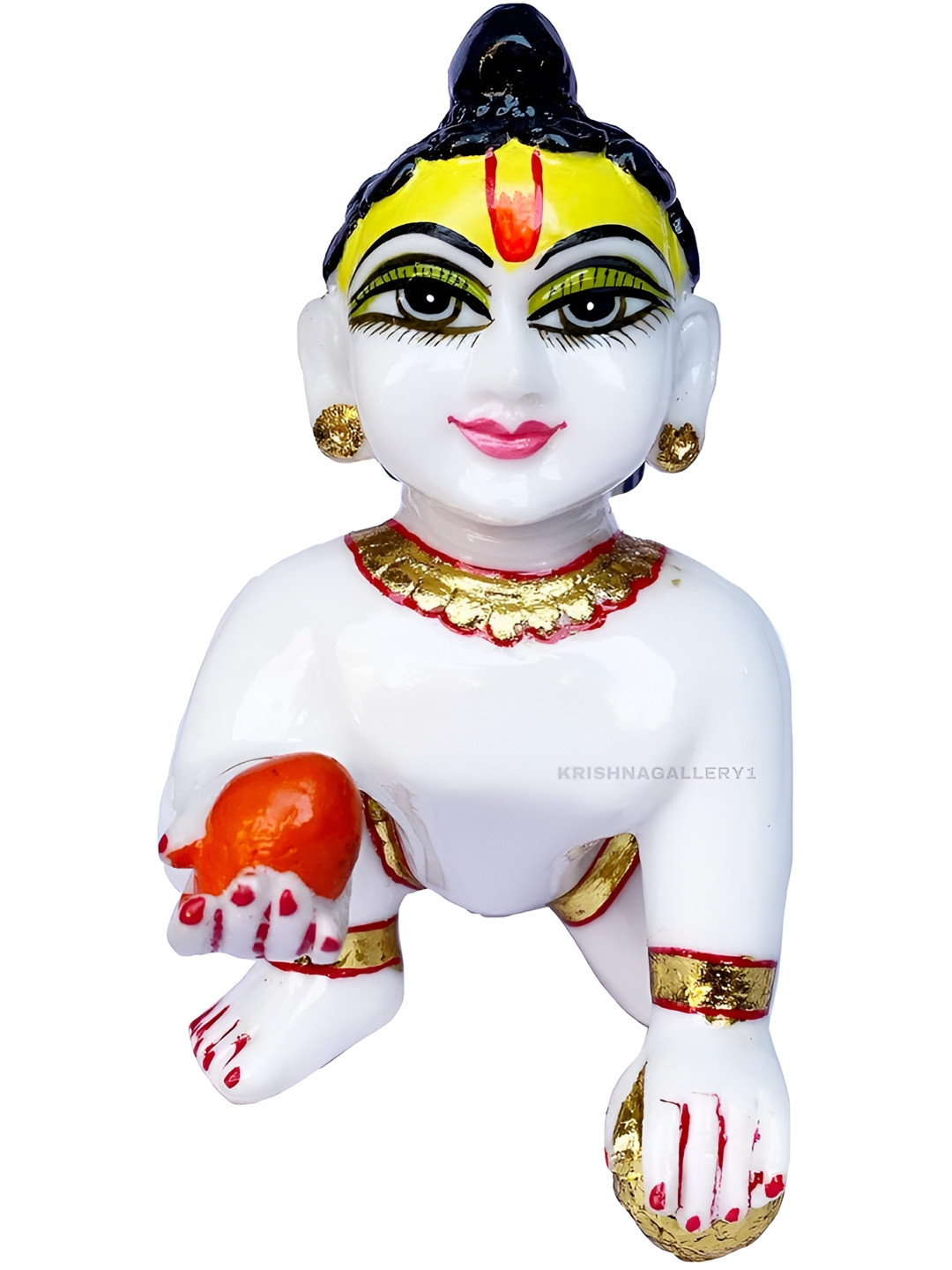 

krishnagallery1 White Laddu Gopal Religious Marble Showpiece