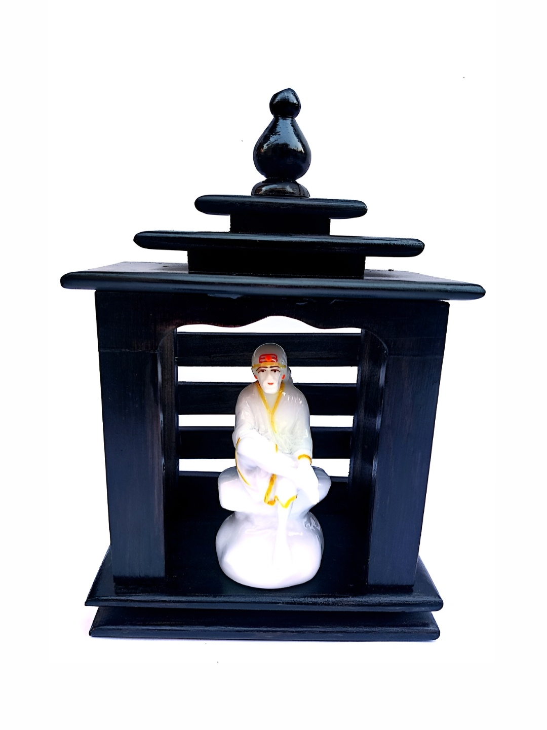 

krishnagallery1 White Wooden Religious Idol Showpiece