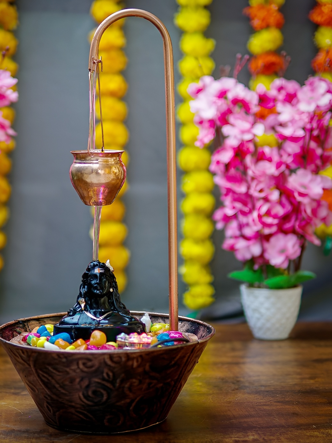 

krishnagallery1 Black Bronze Adiyogi Shiva Water Fountain Decorative Showpiece