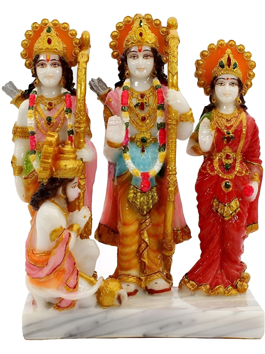 

krishnagallery1 GoldToned and Blue Ram Darbar Marble Statue Murti Showpiece, Gold