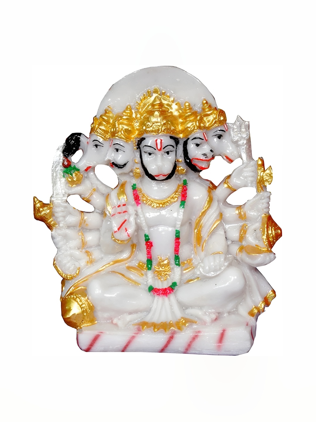 

krishnagallery1 White & Gold Toned Religious Marble Showpiece