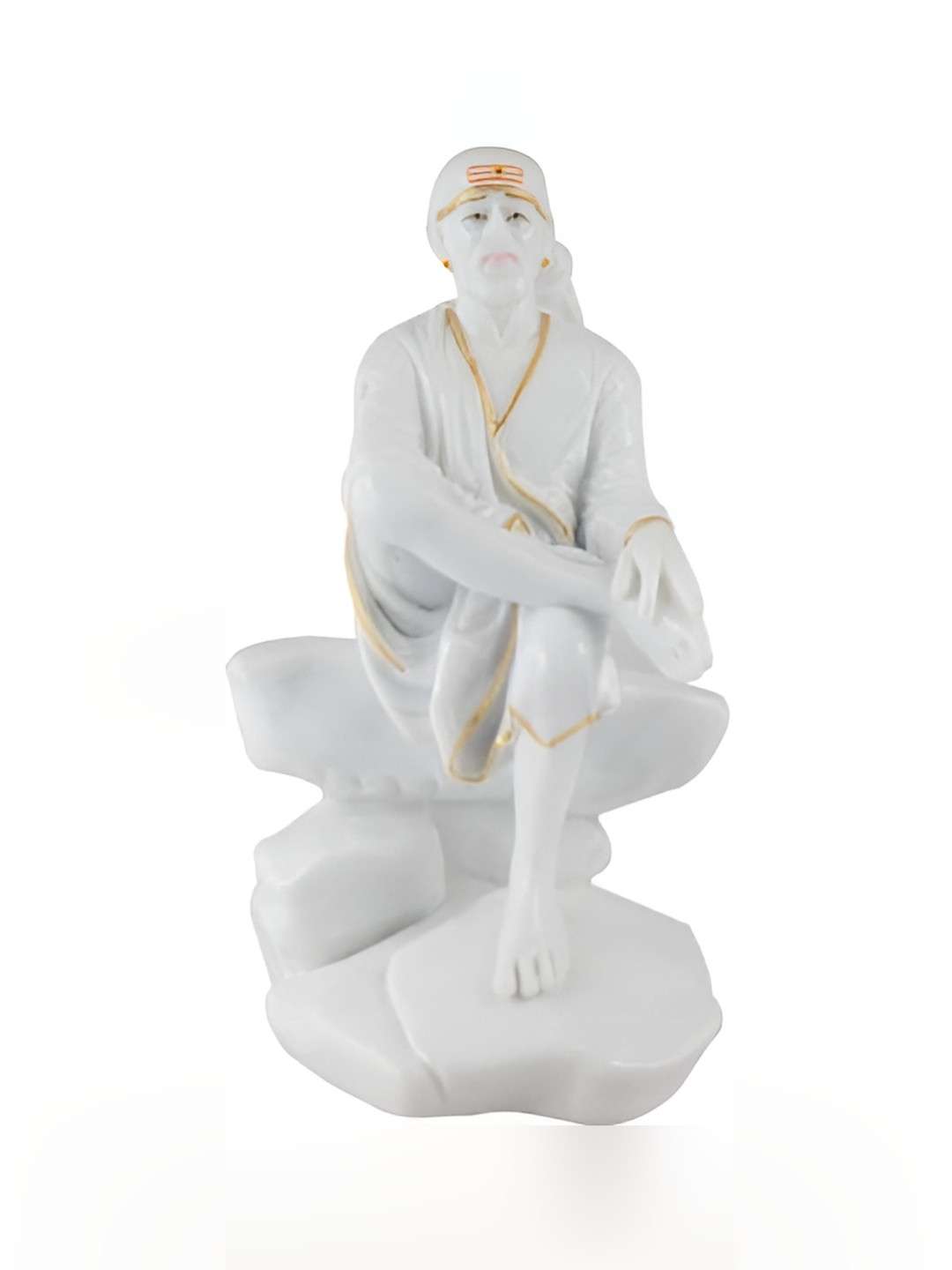 

krishnagallery1 White & Gold Toned Religious Original Sai Statue Showpiece