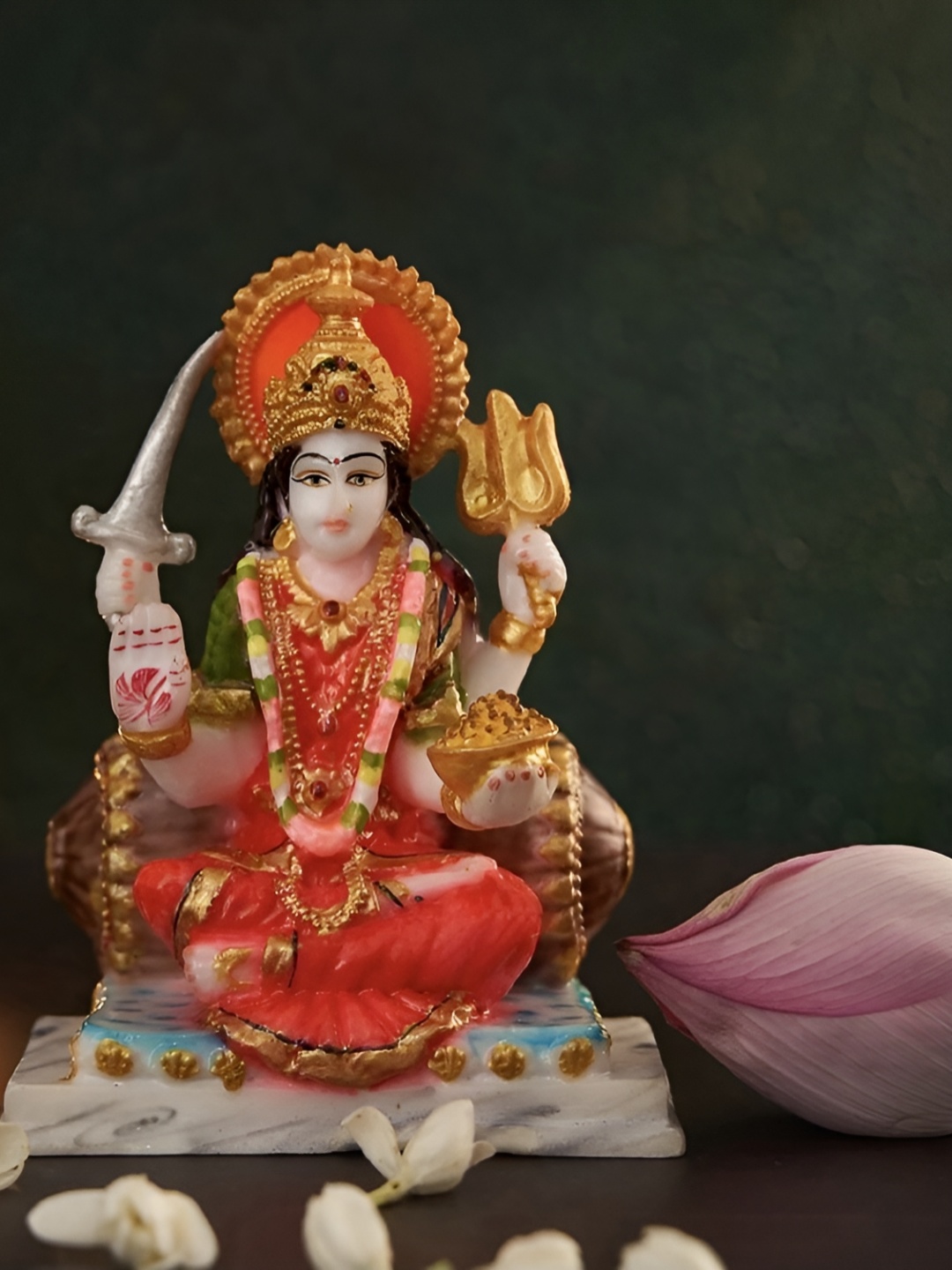 

krishnagallery1 White Red Goddess Mata Rani Santoshi Mata Showpiece
