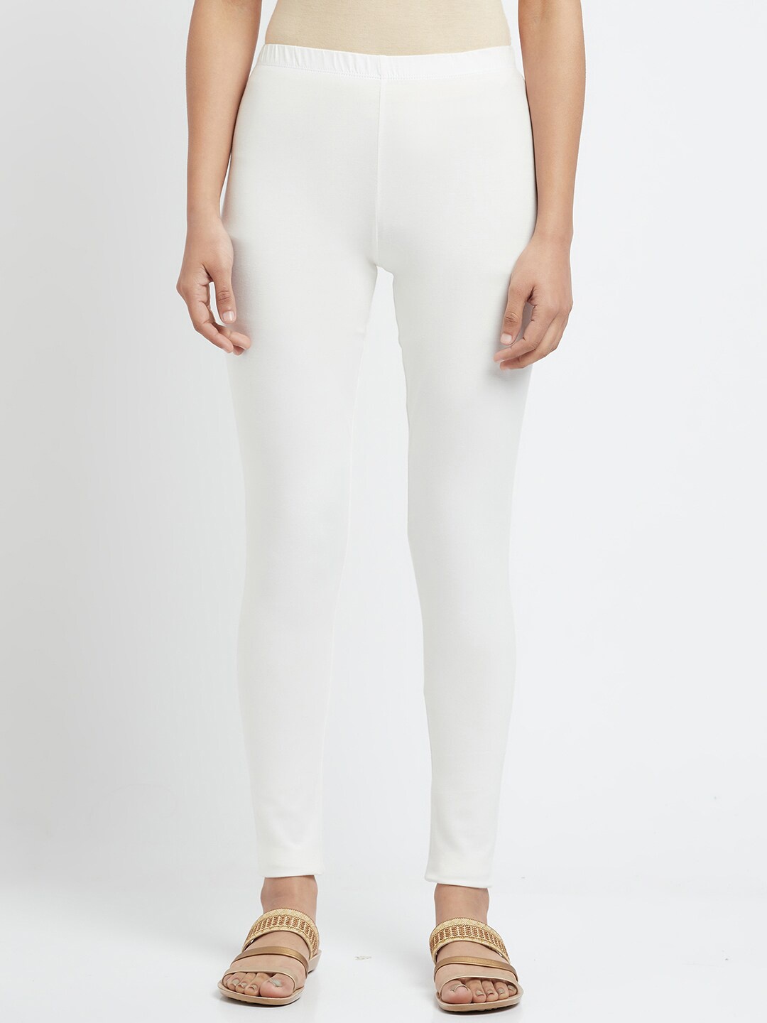 

AURELIA Ankle Length Mid-Rise Leggings, White