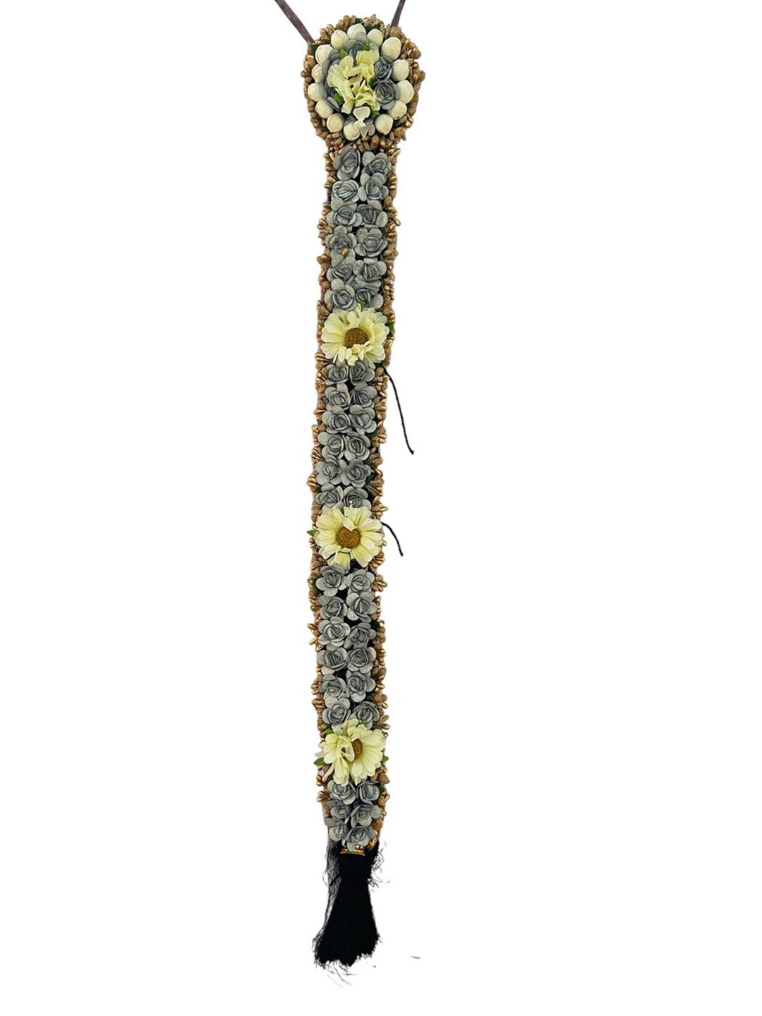 

FIMBUL Bharatanatyam Kunjalam Braid Hair Extension, Grey