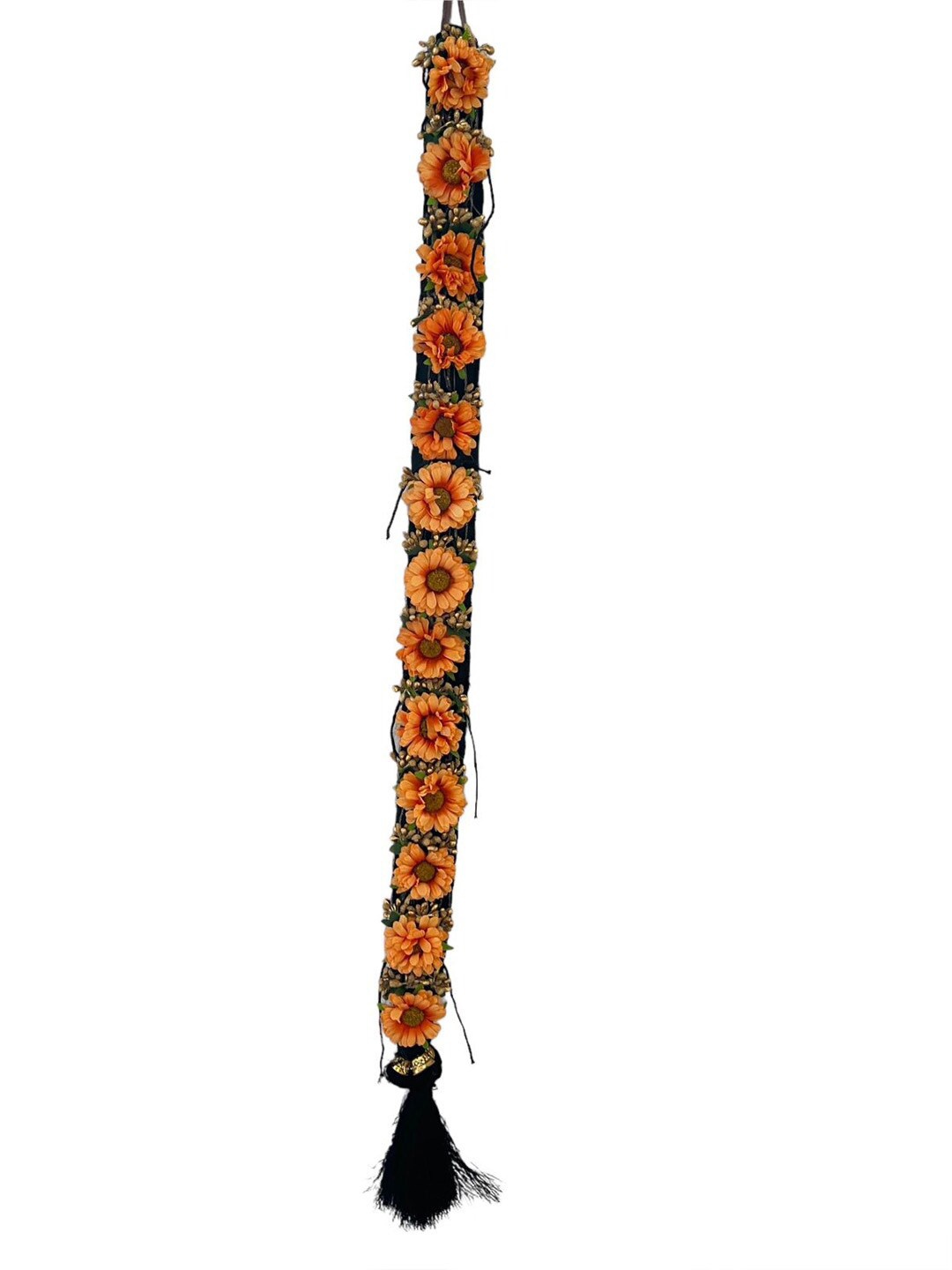 

FIMBUL Bharatanatyam Kunjalam Braid Hair Extension, Orange