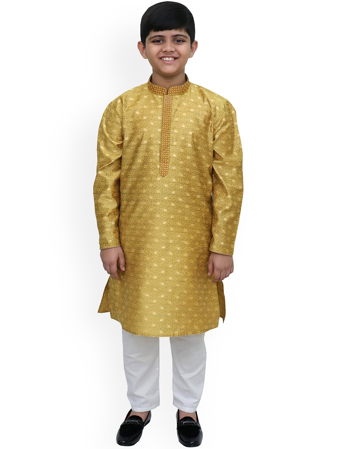 

BAESD Boys Regular Kurta with Churidar, Mustard