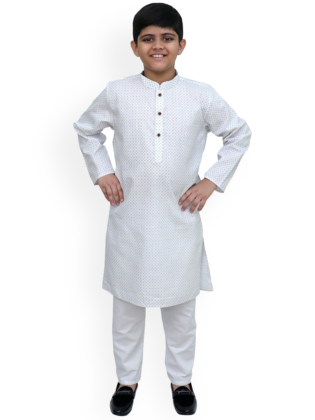 

BAESD Boys Regular Linen Kurta with Trousers, White