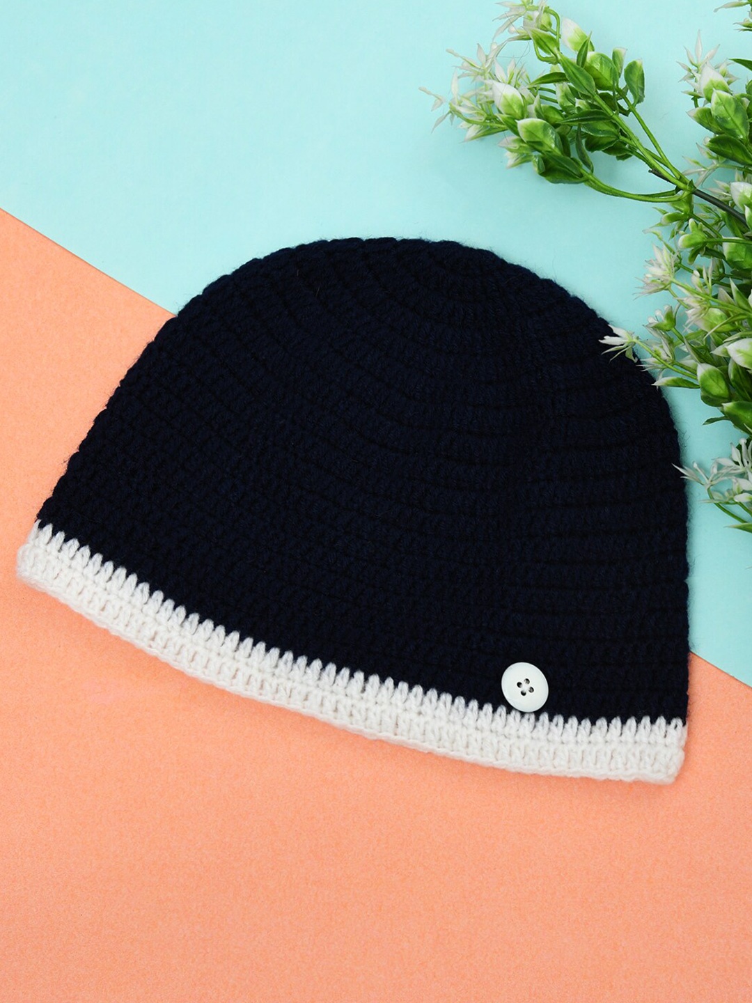 

FUNKRAFTS Kids Self Design Winter Beanie Cap, Navy blue
