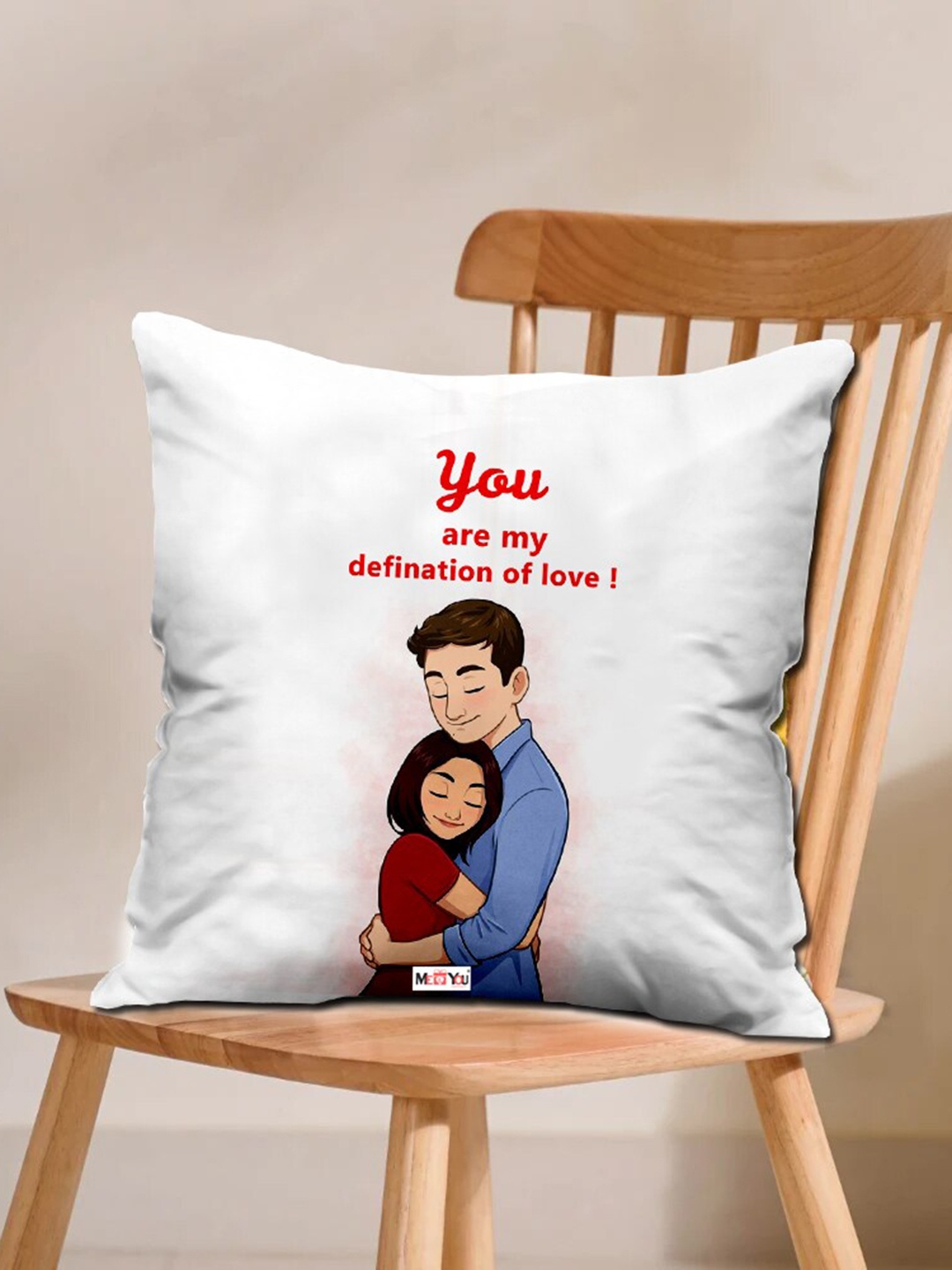 

ME & YOU White & Black Printed Square Cushion