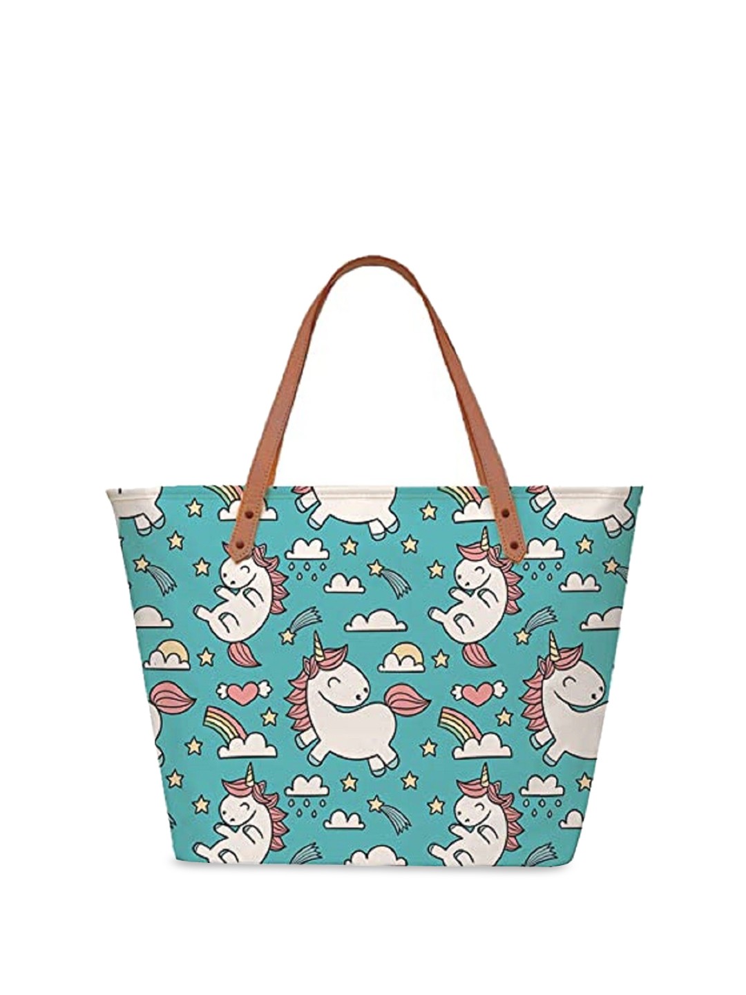

DressBerry Blue Graphic Printed Structured Tote Bag