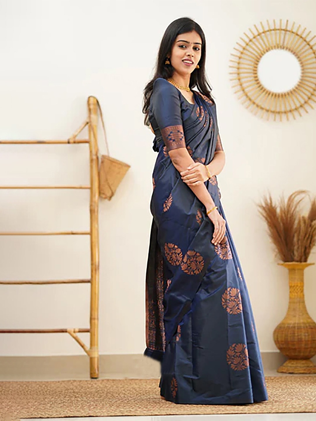 

Aldwych Woven Design Designer Banarasi Saree, Blue