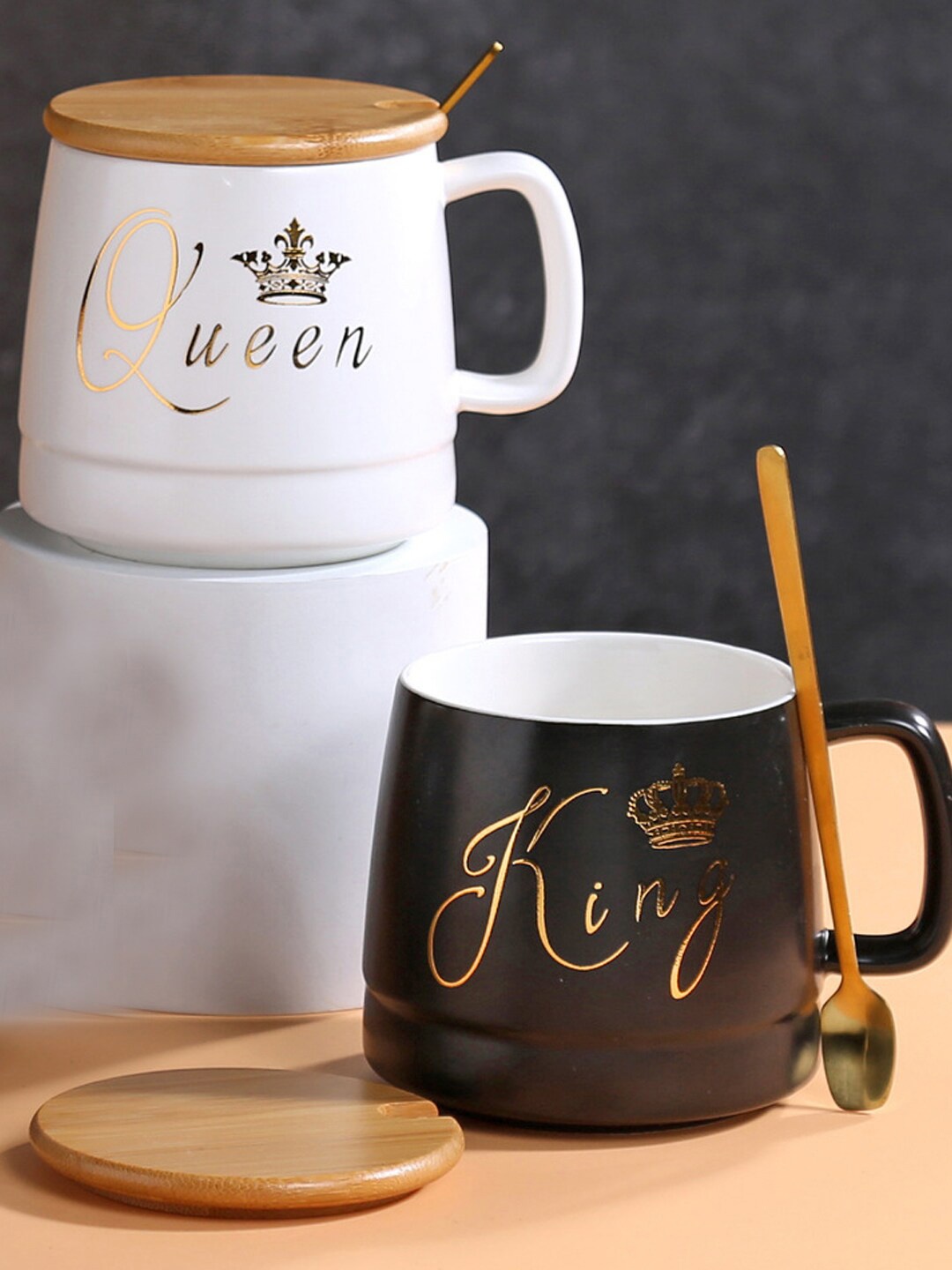 

BonZeaL Black & White Text or Slogans Printed Ceramic Mugs 450 ml