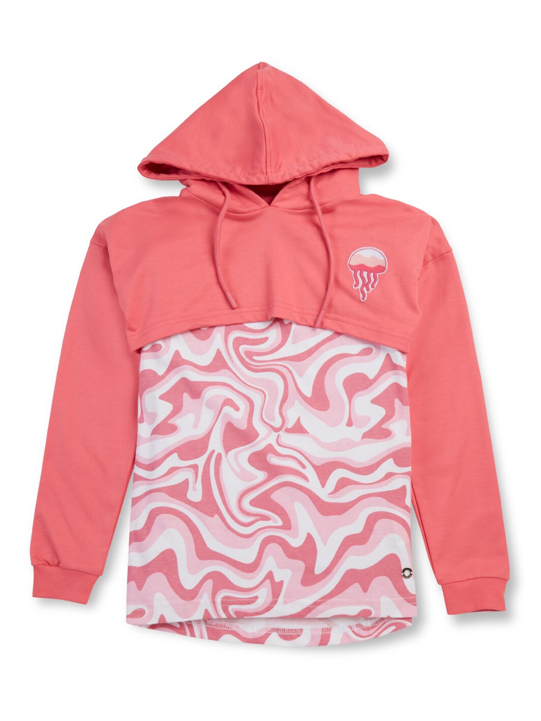 

Gini and Jony Abstract Printed Hooded Cotton Top, Pink