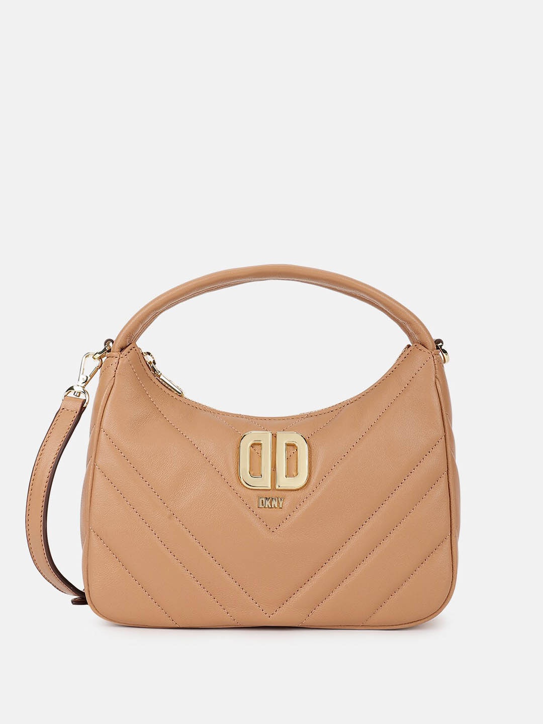 

DKNY Textured Leather Structured Sling Bag, Beige