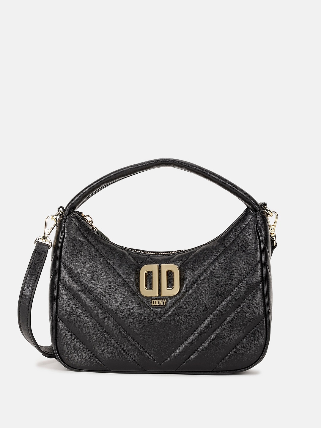 

DKNY Textured Leather Structured Sling Bag, Black