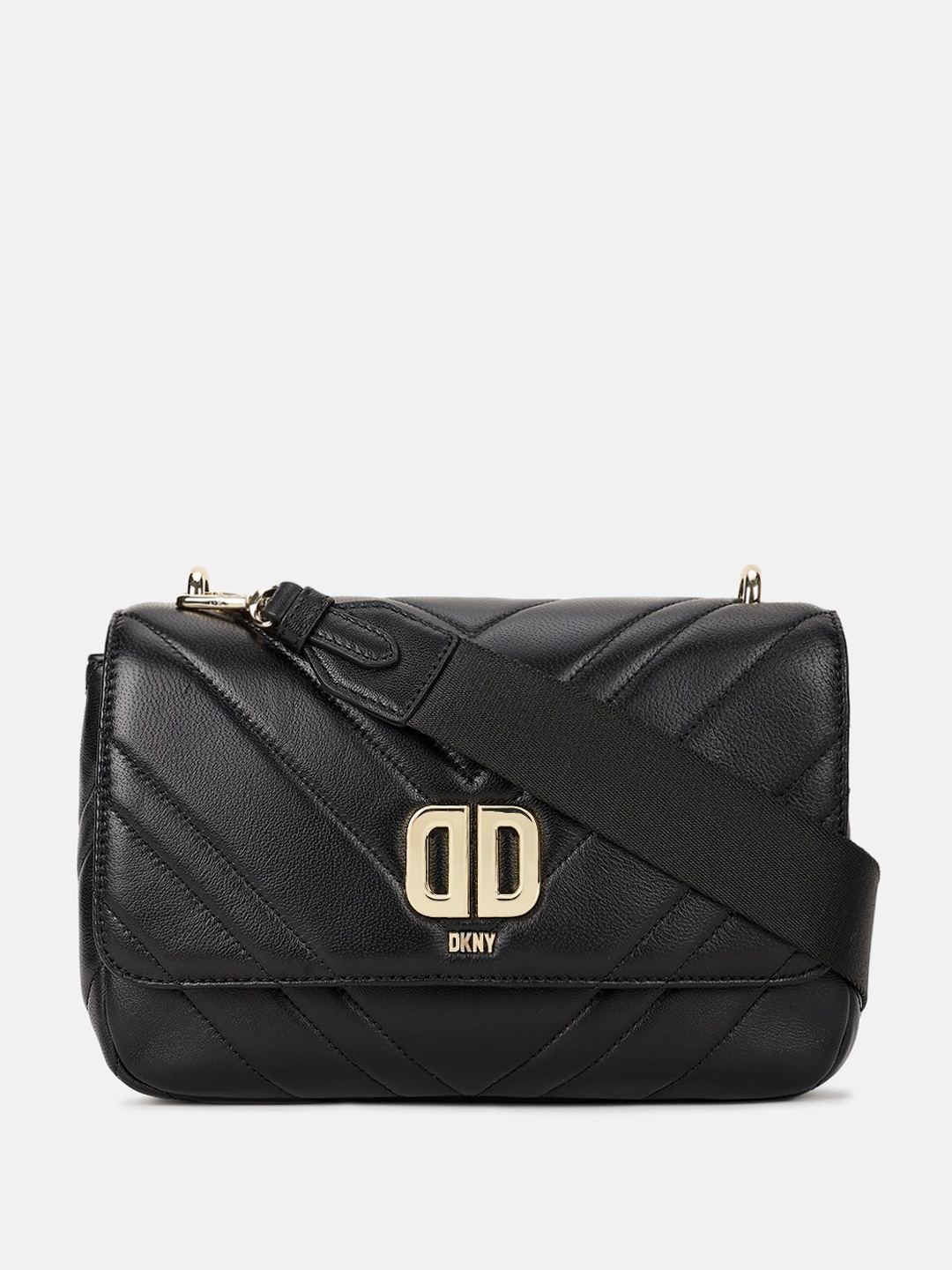 

DKNY Textured Leather Structured Sling Bag, Black