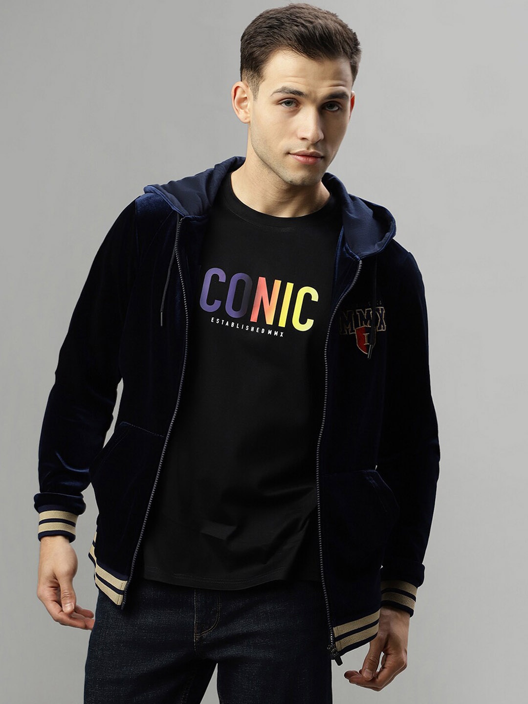 

Iconic Men Hooded Sweatshirt, Navy blue