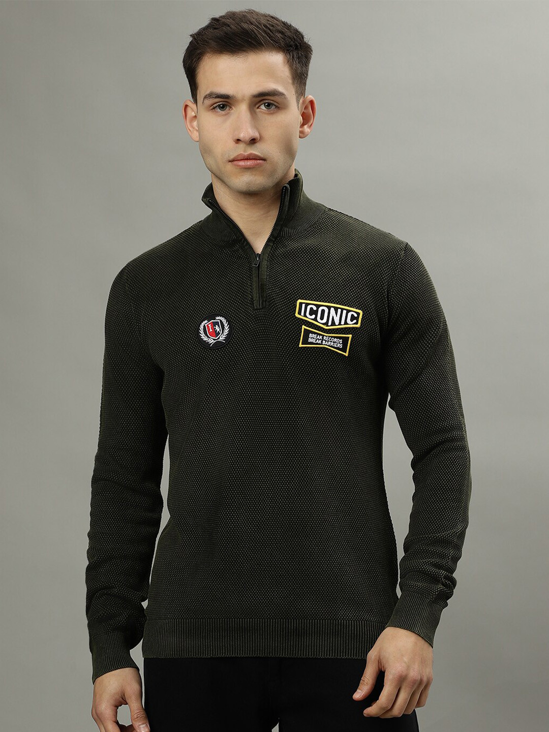 

Iconic Cotton Typography Printed Pure Cotton Sweatshirts, Black