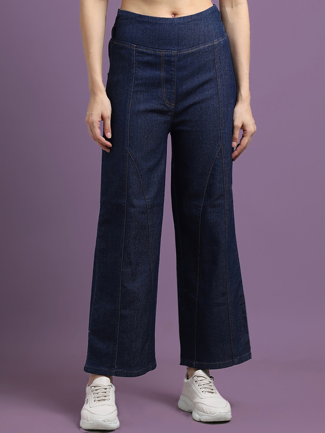 

urSense Women Clean Look Straight Fit High-Rise Stretchable Jeans, Blue