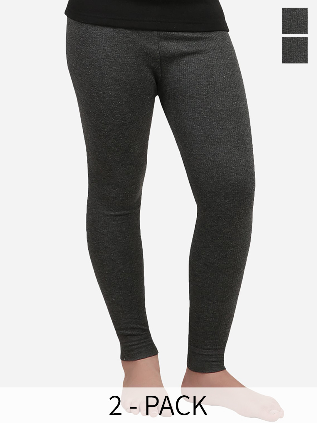 

DYCA Kids Pack Of 2 Cotton Thermal Bottoms, Charcoal