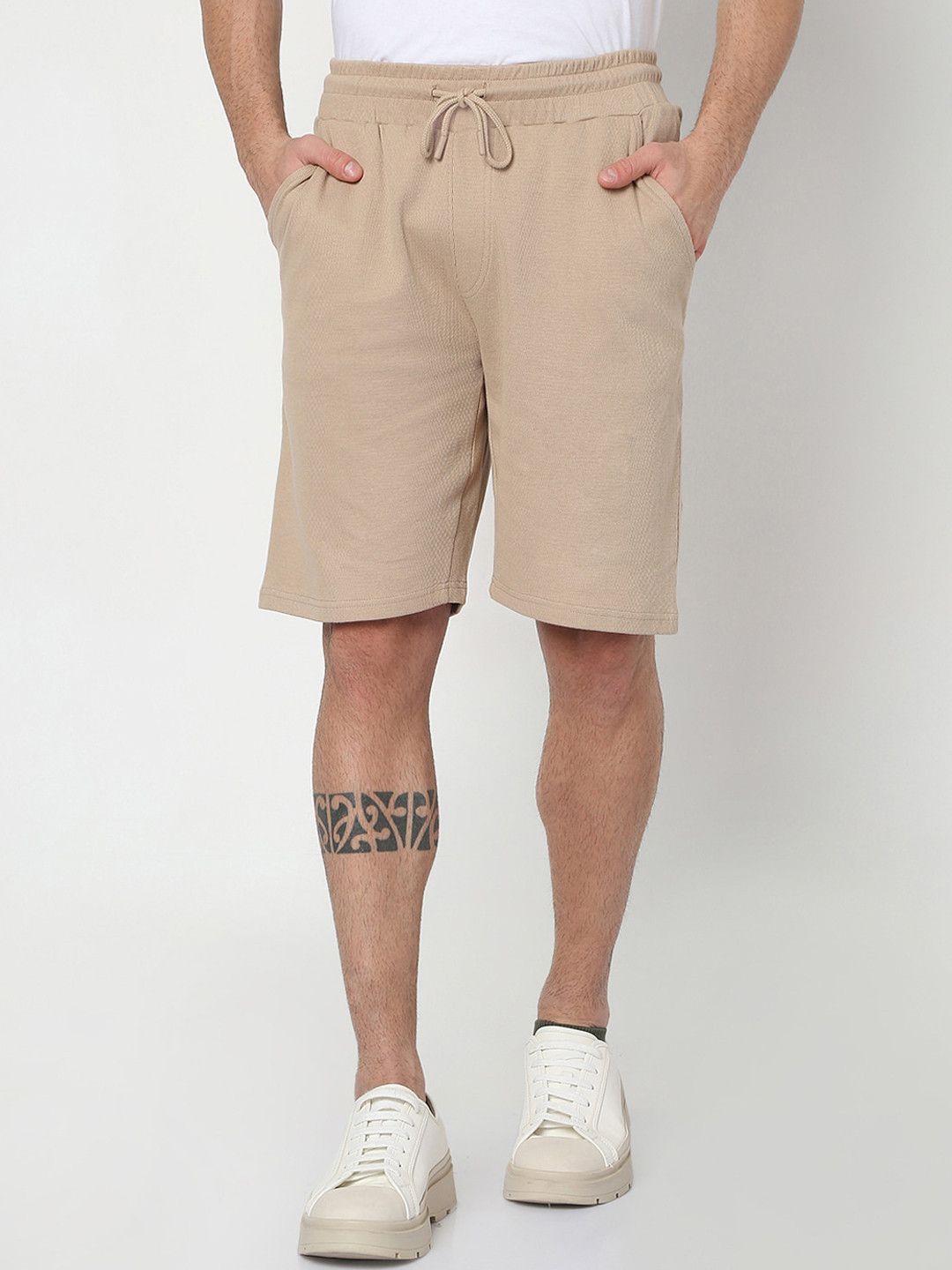 

R&B Men Beige Fashion Shorts