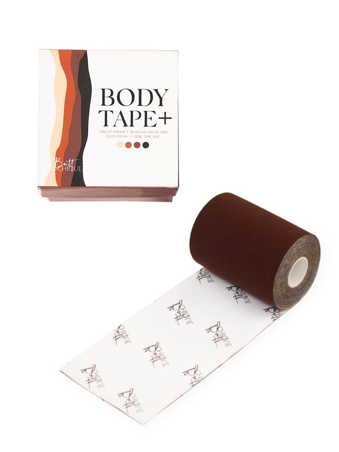 

Butt-Chique Women Plus Size Cotton Sweat Proof Adhesive Body Tape, Brown