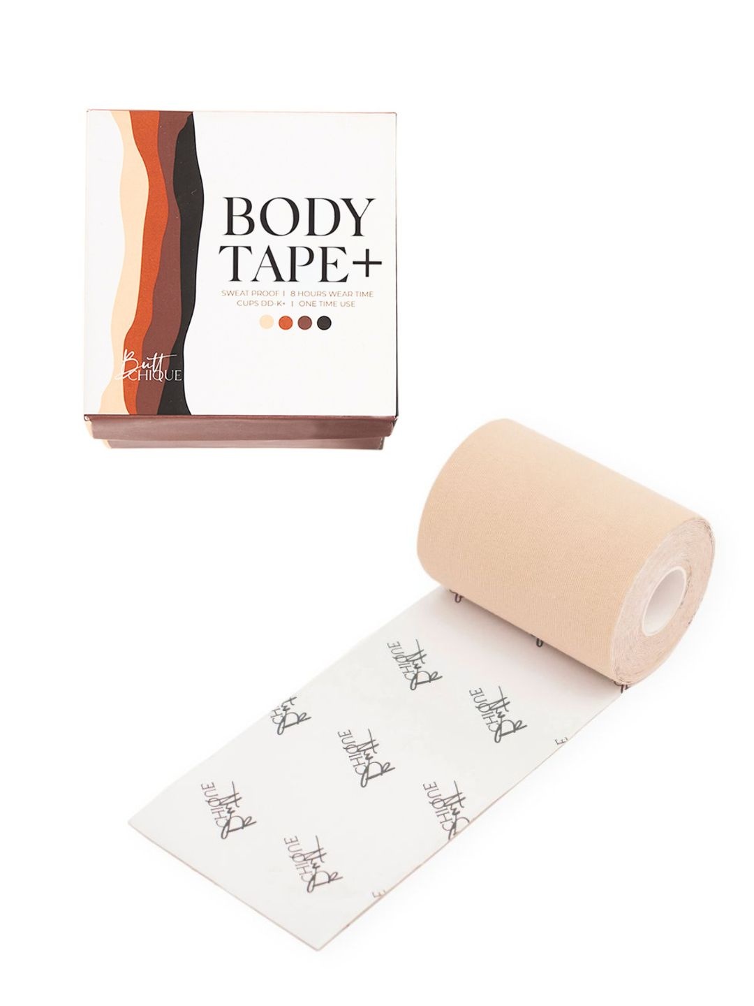

Butt-Chique Women Plus Size Cotton Sweat Proof Adhesive Body Tape, Beige