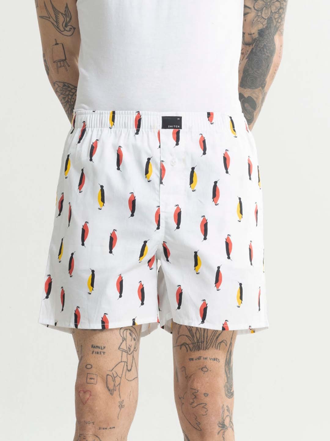 

Snitch Printed Cotton Boxers 4MSBX9224-01-S, Mustard