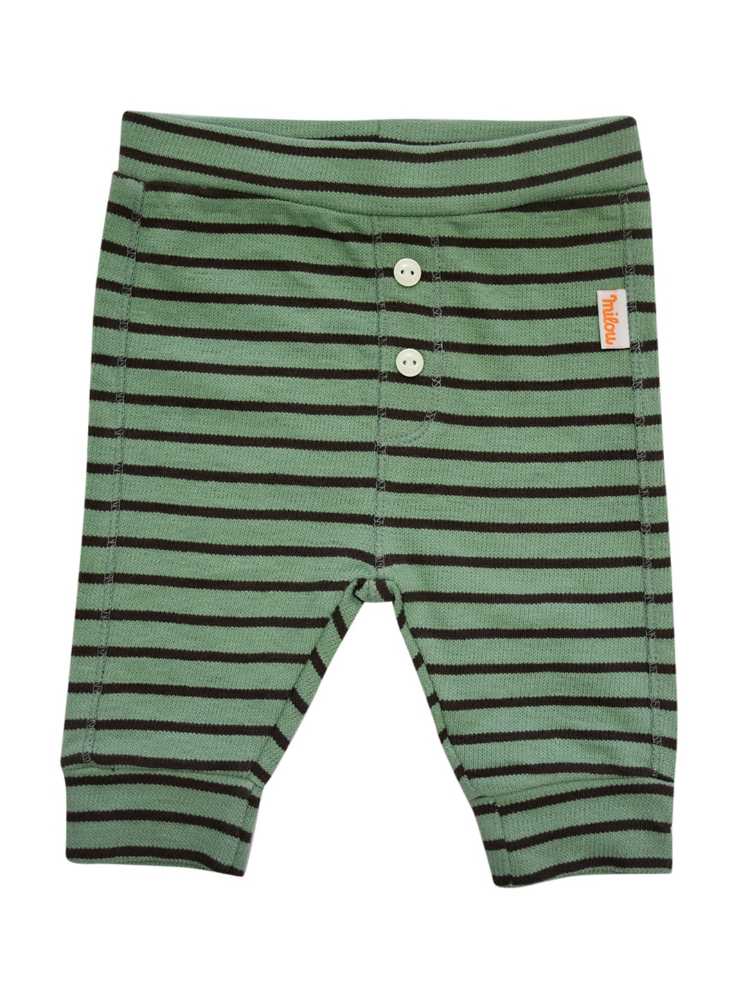 

milou Infants Boys Striped Pure Cotton Joggers, Green