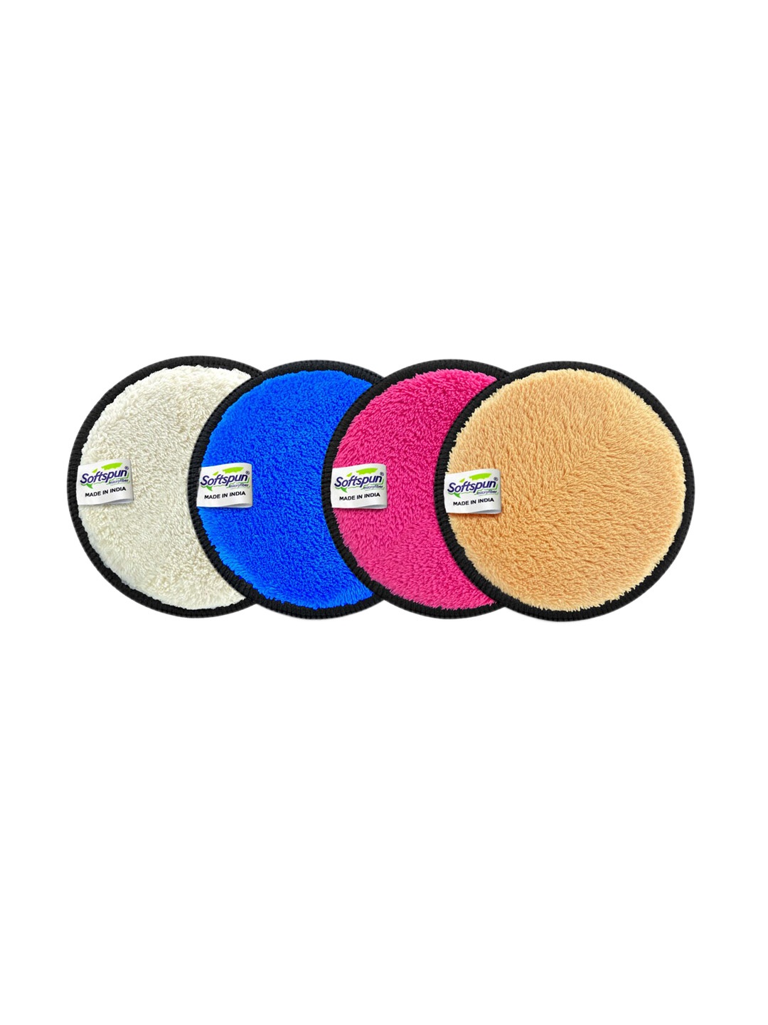 

Softspun Microfiber Set Of 4 Reusable Makeup Remover, White