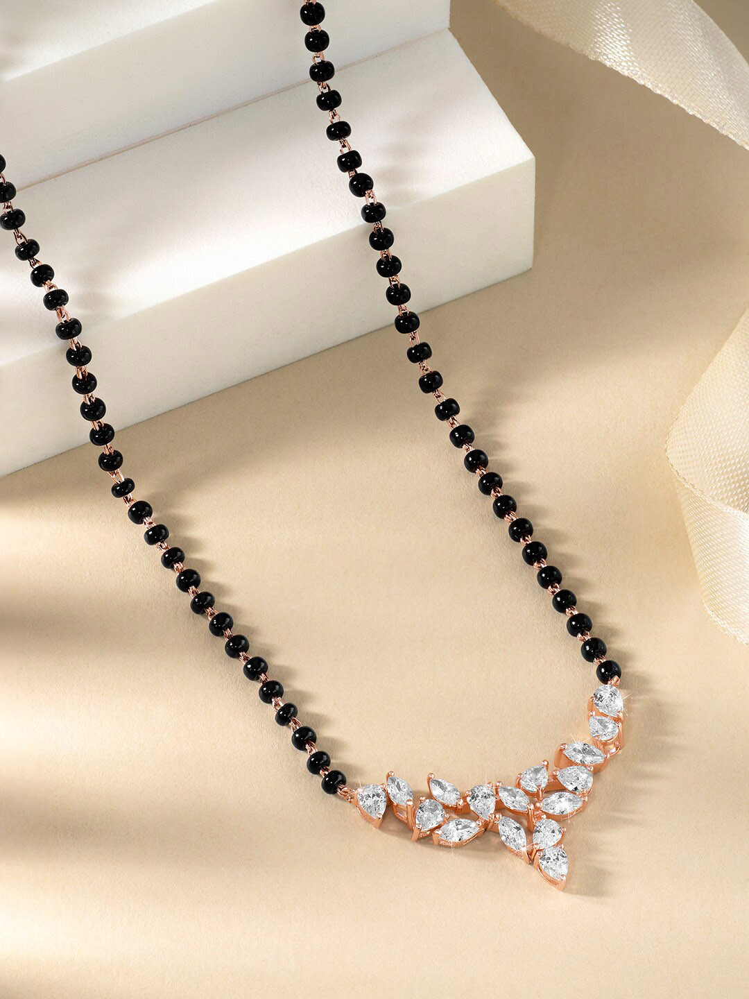 

Peora Rose Gold Plated & CZ Studded Mangalsutra