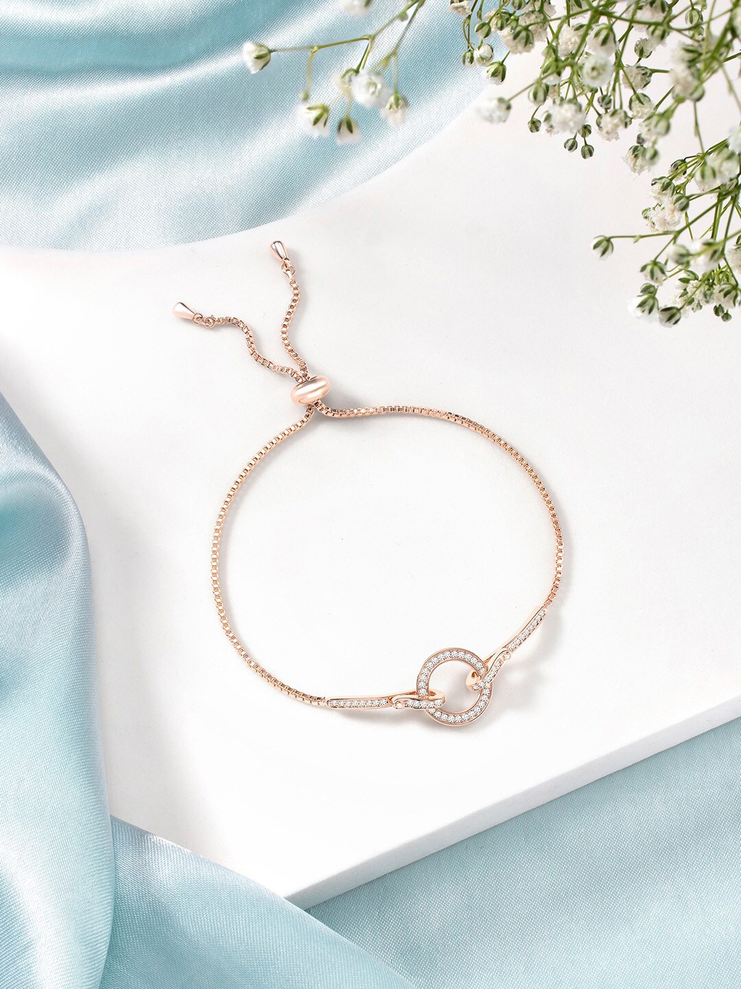

Peora Cubic Zirconia Rose Gold-Plated Charm Bracelet