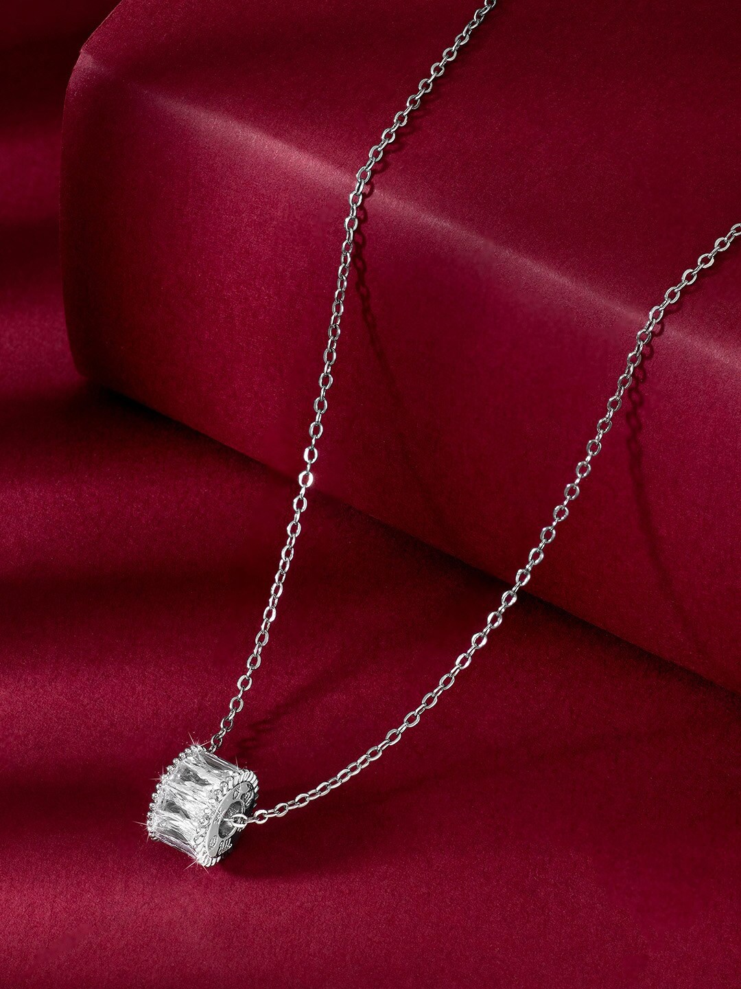 

Peora CZ Studded Silver-Plated Chain