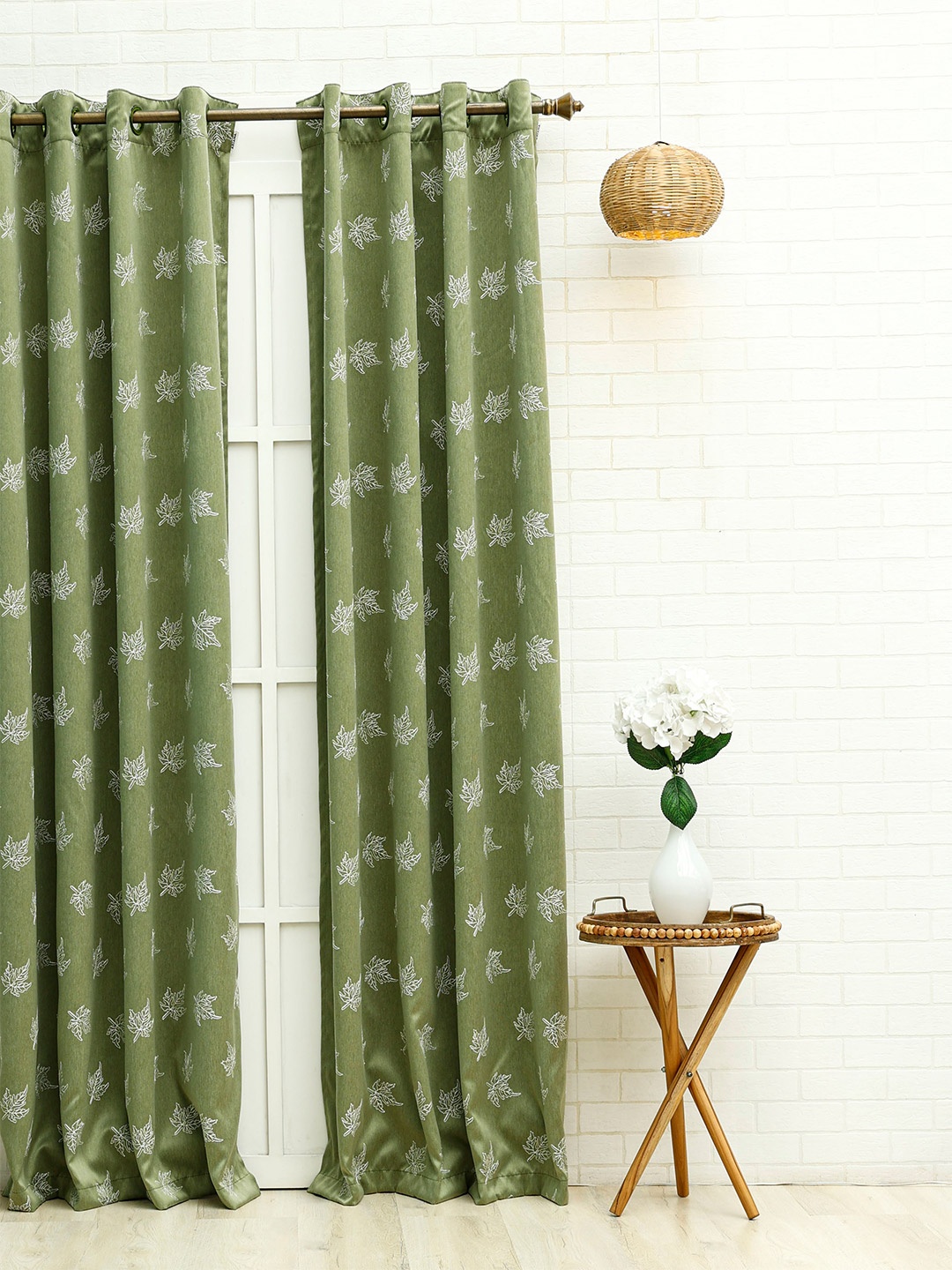 

Ariana Green Embroidered Floral Eyelet Door Blackout Curtain