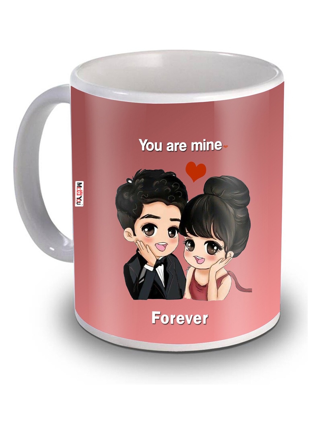

ME & YOU Pink Floral Printed Ceramic Glossy Mug