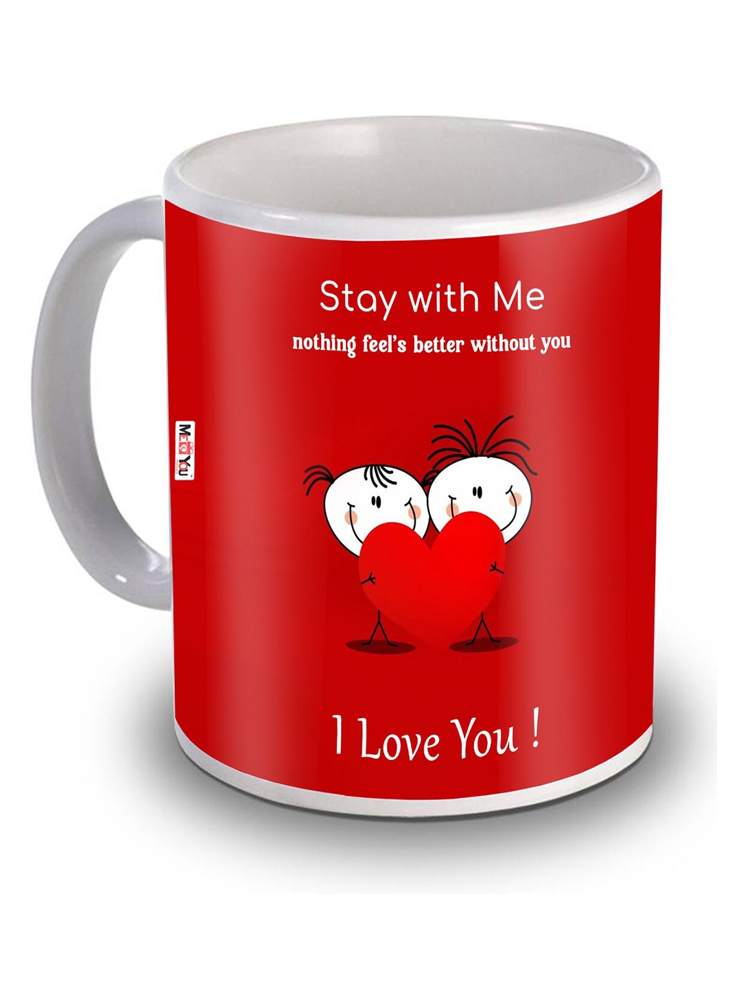 

ME & YOU Red Floral Printed Ceramic Glossy Mug