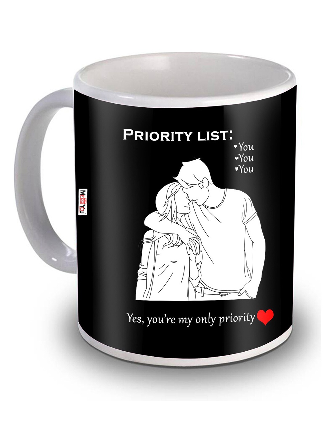 

ME & YOU Black Printed Ceramic Glossy Mug