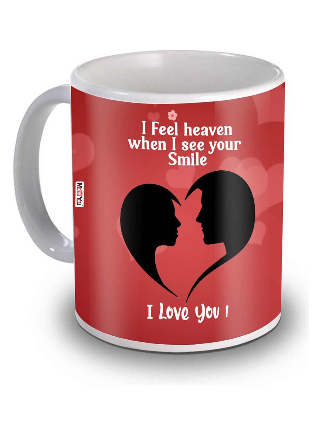 

ME & YOU Red & White Floral Printed Ceramic Glossy Mug