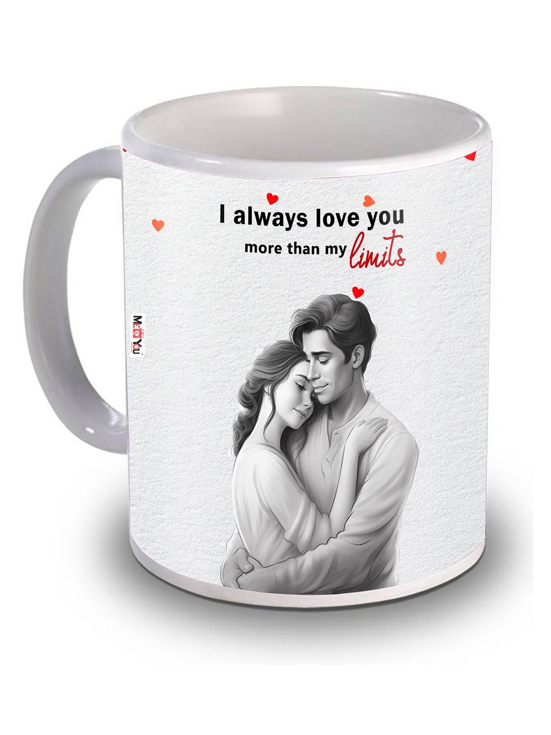 

ME & YOU Black & White Dishwasher and Microwave Safe Printed Ceramic Glossy Mug 320 ML