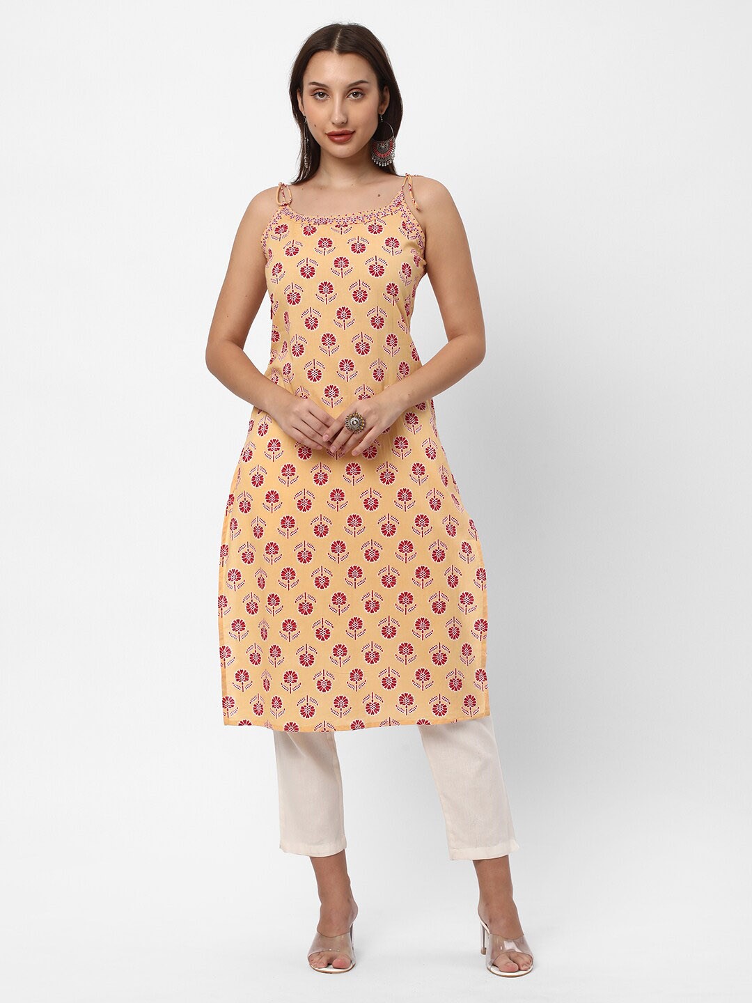 

R&B Ethnic Motifs Cotton Kurta, Yellow