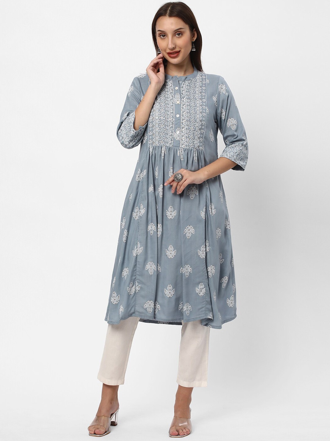 

R&B Ethnic Motifs Kurta, Grey