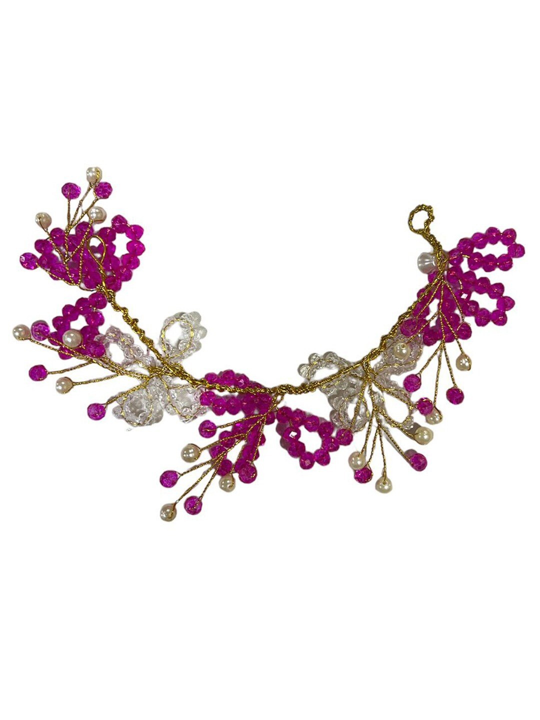 

VAGHBHATT Beaded Hair Accessory Set, Pink