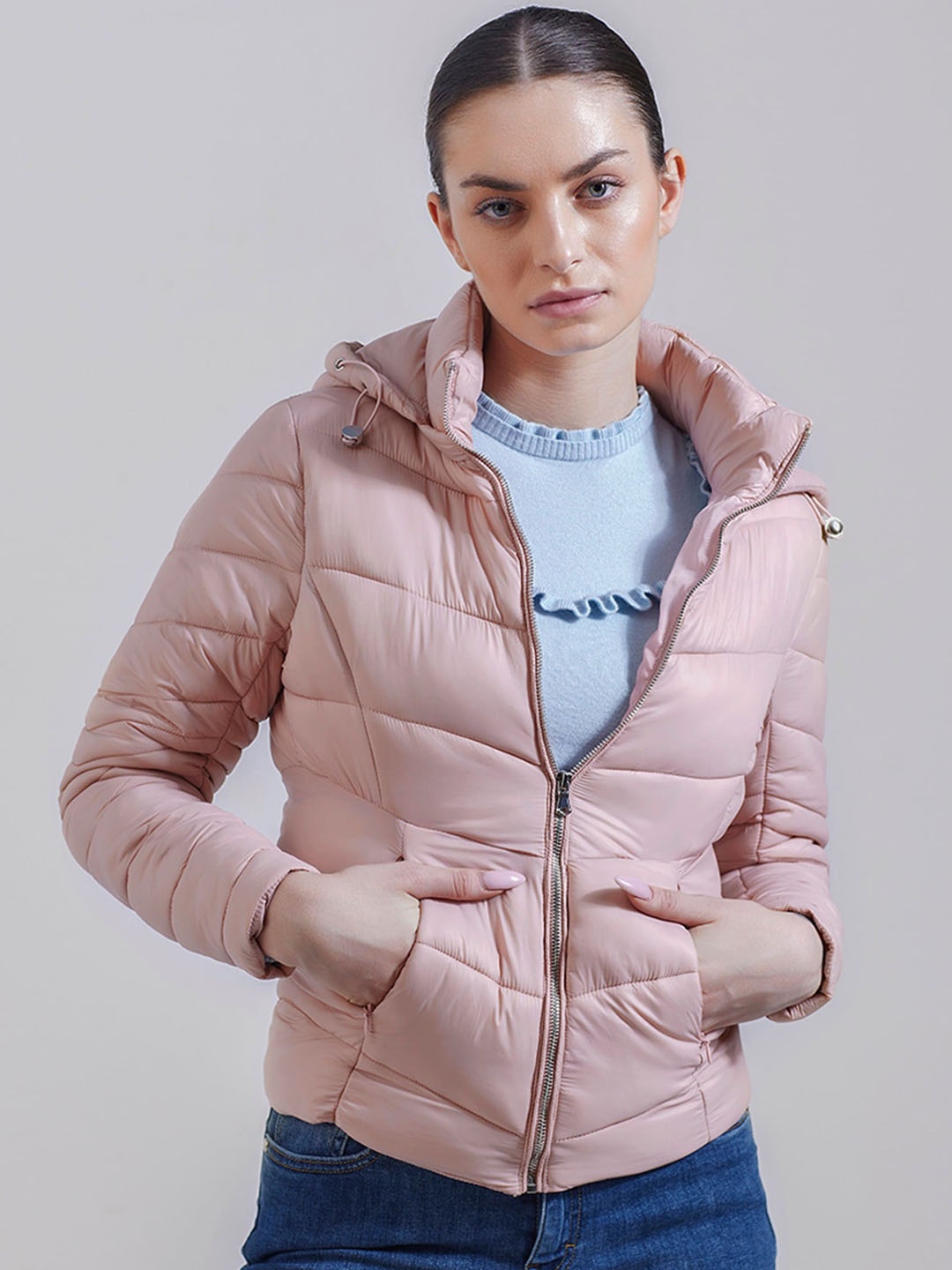 

COVER STORY Lightweight Hooded Puffer Jacket, Pink