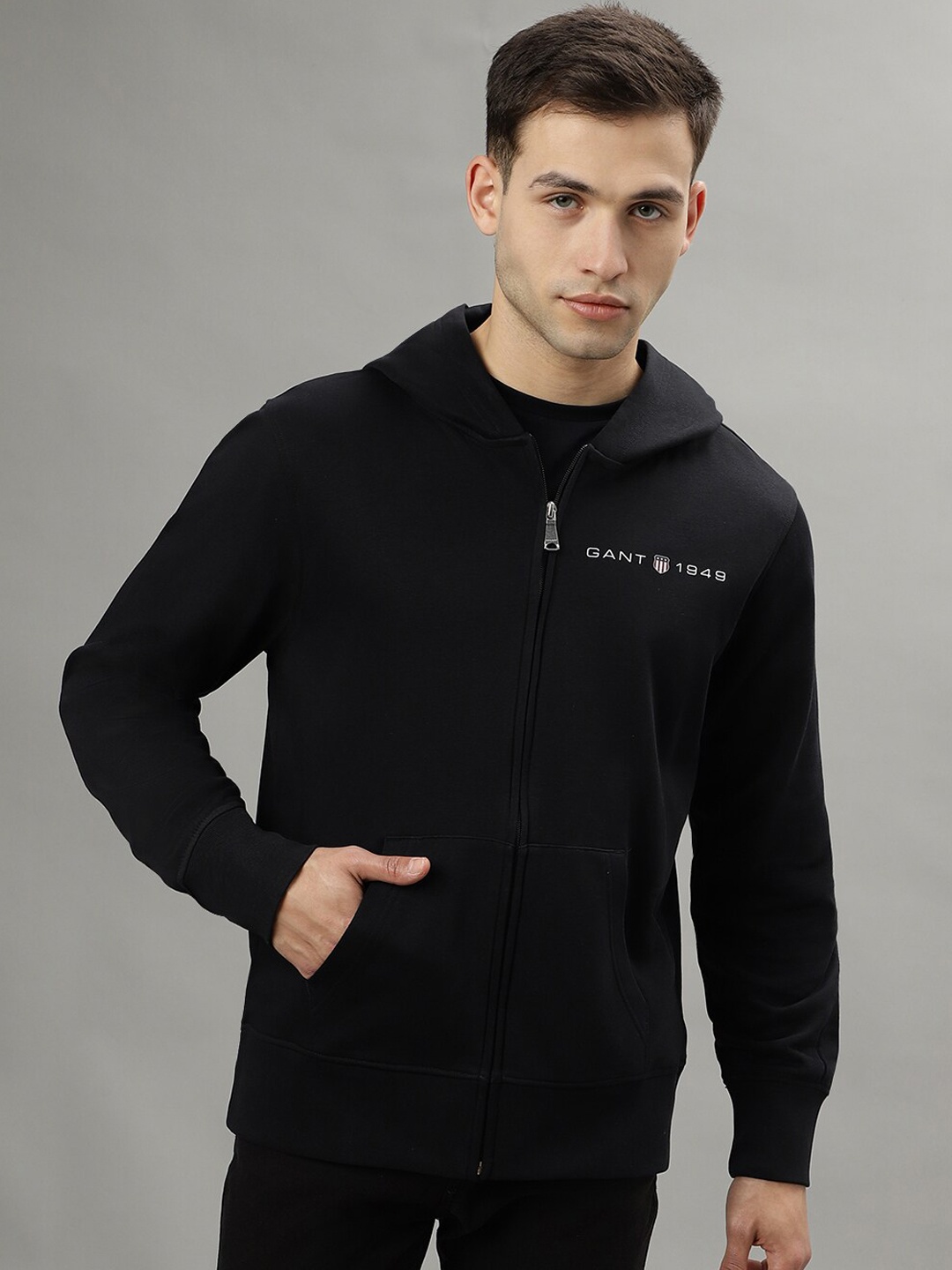 

GANT Solid Hooded Regular Fit Sweatshirt, Black