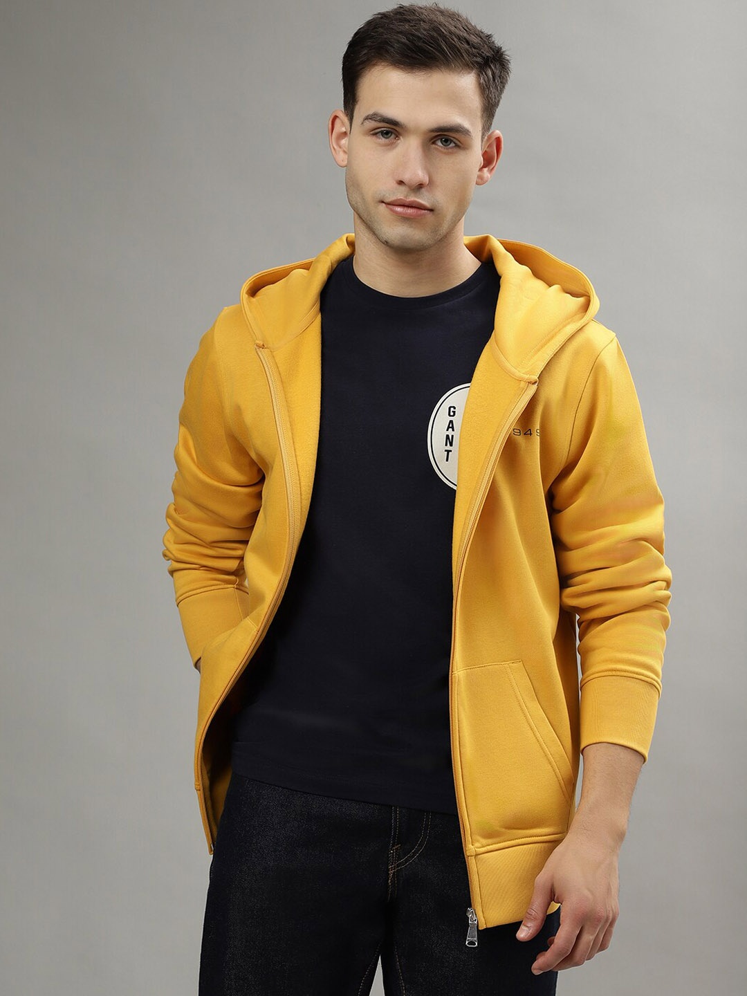 

GANT Solid Hooded Regular Fit Sweatshirt, Yellow