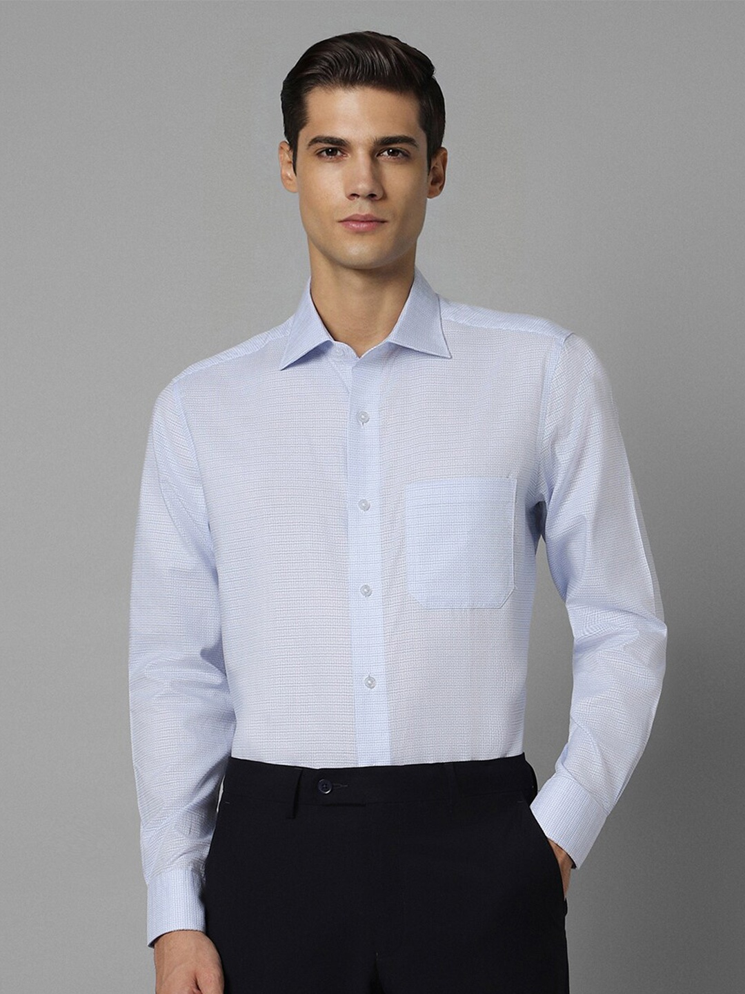 

Louis Philippe Printed Regular Fit Cotton Formal Shirt, Blue